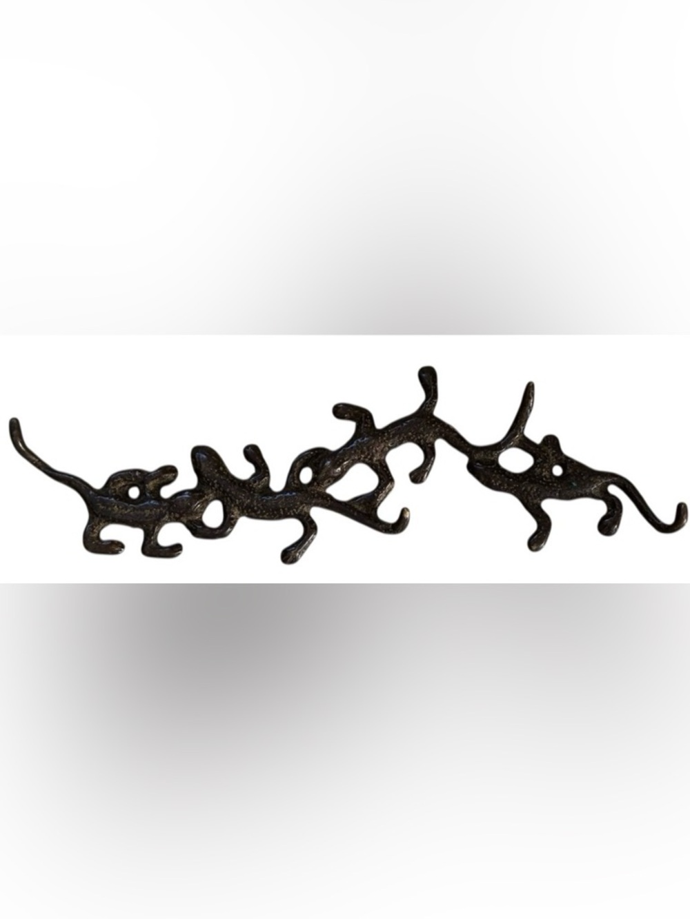 CAST IRON LIZARD WALL HOOK REPTILE GECKO